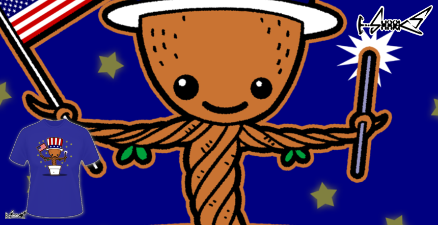 Star-spangled Groot T-shirts - Designed by: Boggs Nicolas