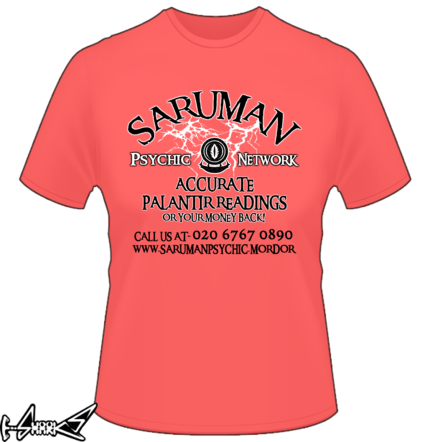 vendita magliette - Saruman Psychic network ad