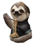 SLOTH  EAT NOODLE