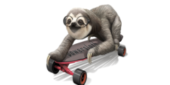 SLOTH ON SKATEBOARD