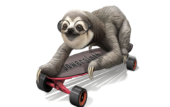 SLOTH ON SKATEBOARD