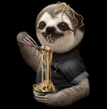 magliette t-sharks.com - SLOTH  EAT NOODLE