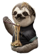 SLOTH  EAT NOODLE