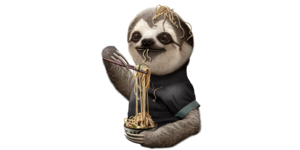 SLOTH  EAT NOODLE