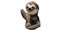 SLOTH  EAT NOODLE