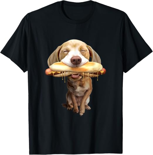 Cane che mangia Hotdog